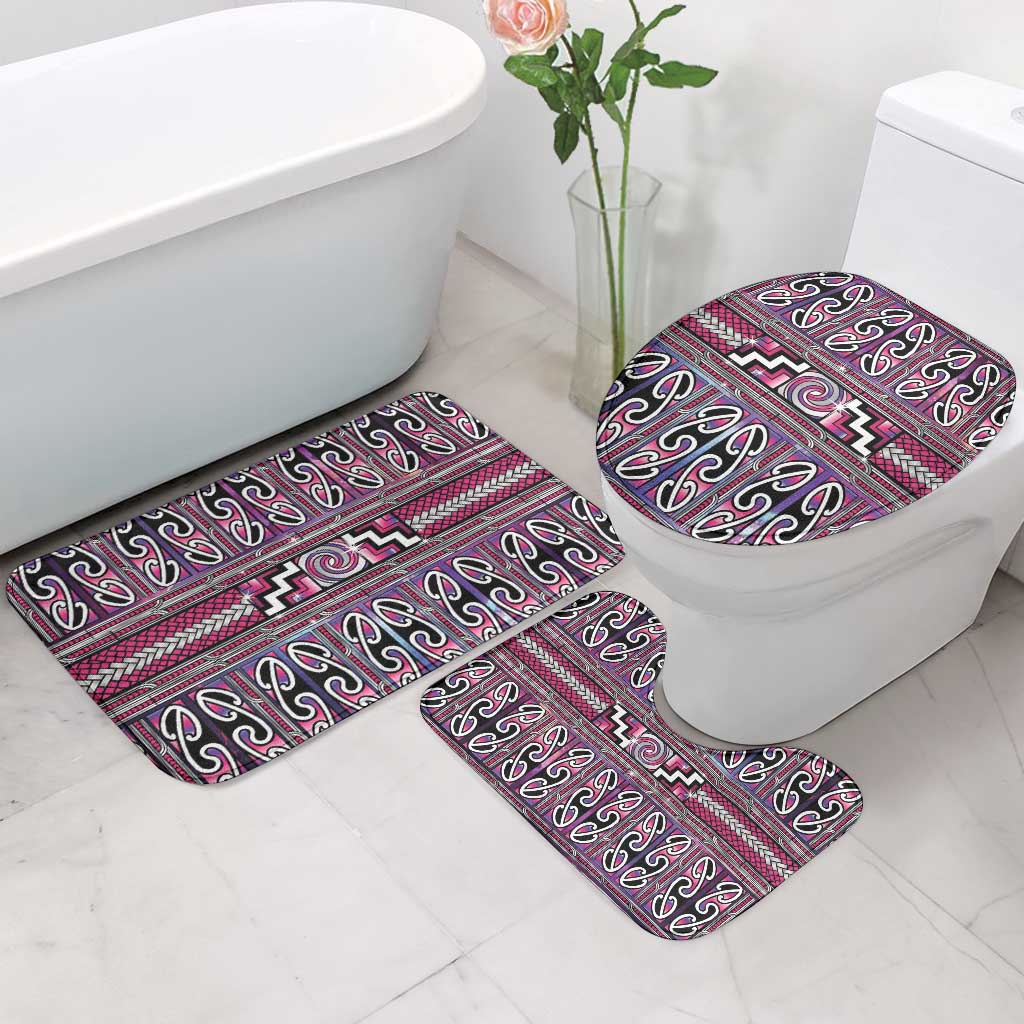 Maori Matariki Bathroom Set Pink Galaxy Aesthetic Koru Art LT01 - Polynesian Pride