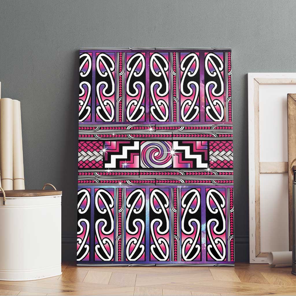 Maori Matariki Canvas Wall Art Pink Galaxy Aesthetic Koru Art LT01 - Polynesian Pride