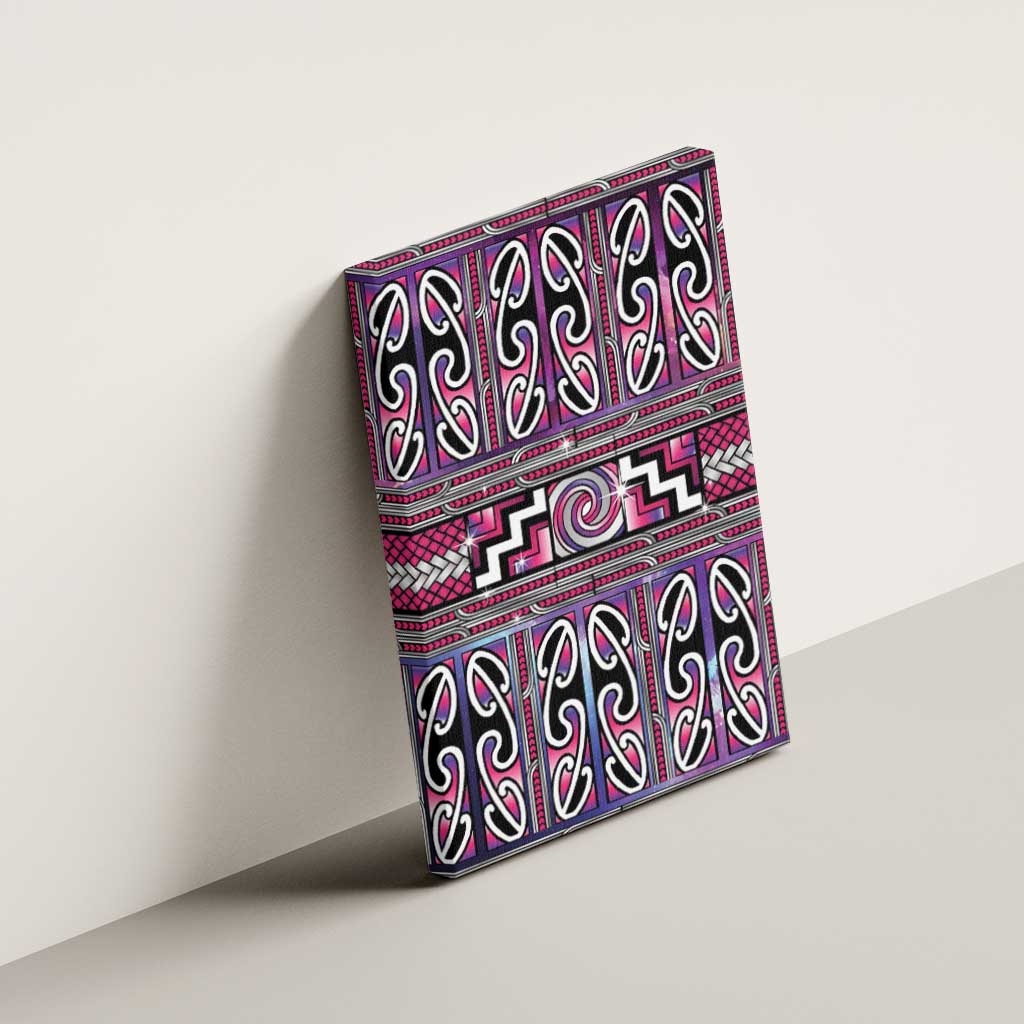 Maori Matariki Canvas Wall Art Pink Galaxy Aesthetic Koru Art LT01 - Polynesian Pride