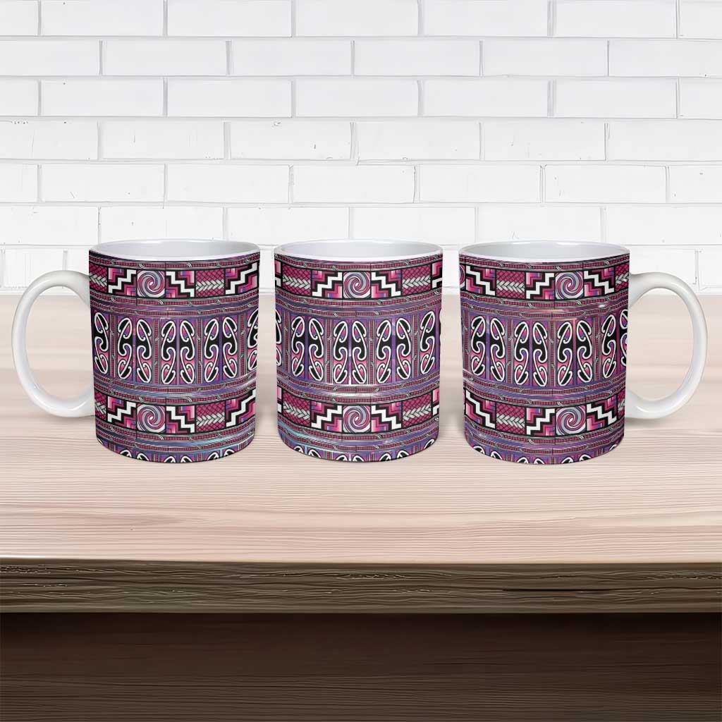 Maori Matariki Ceramic Mug Pink Galaxy Aesthetic Koru Art LT01 - Polynesian Pride