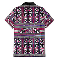 Maori Matariki Family Matching Long Sleeve Bodycon Dress and Hawaiian Shirt Pink Galaxy Aesthetic Koru Art LT01 - Polynesian Pride
