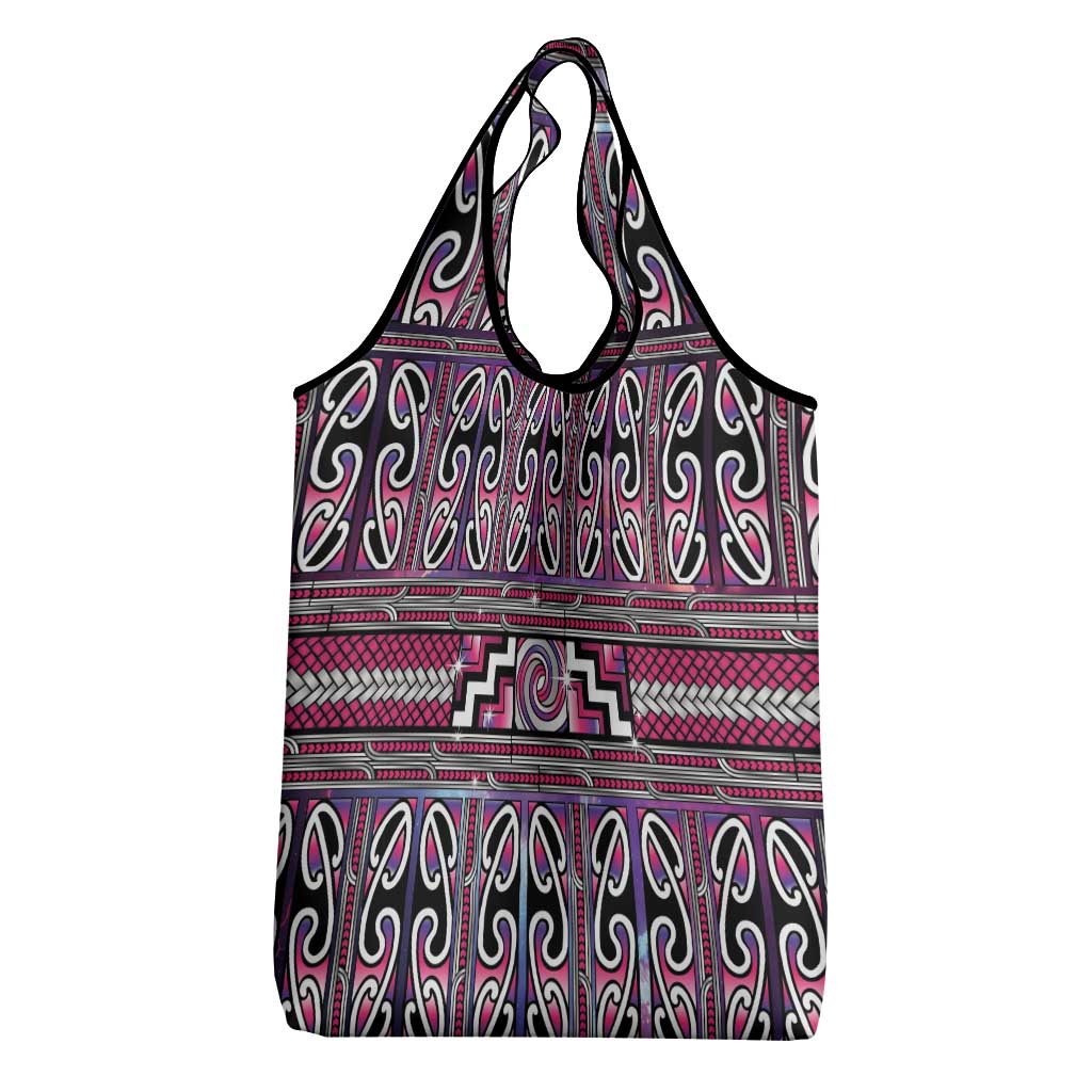 Maori Matariki Grocery Bag Pink Galaxy Aesthetic Koru Art LT01 - Polynesian Pride