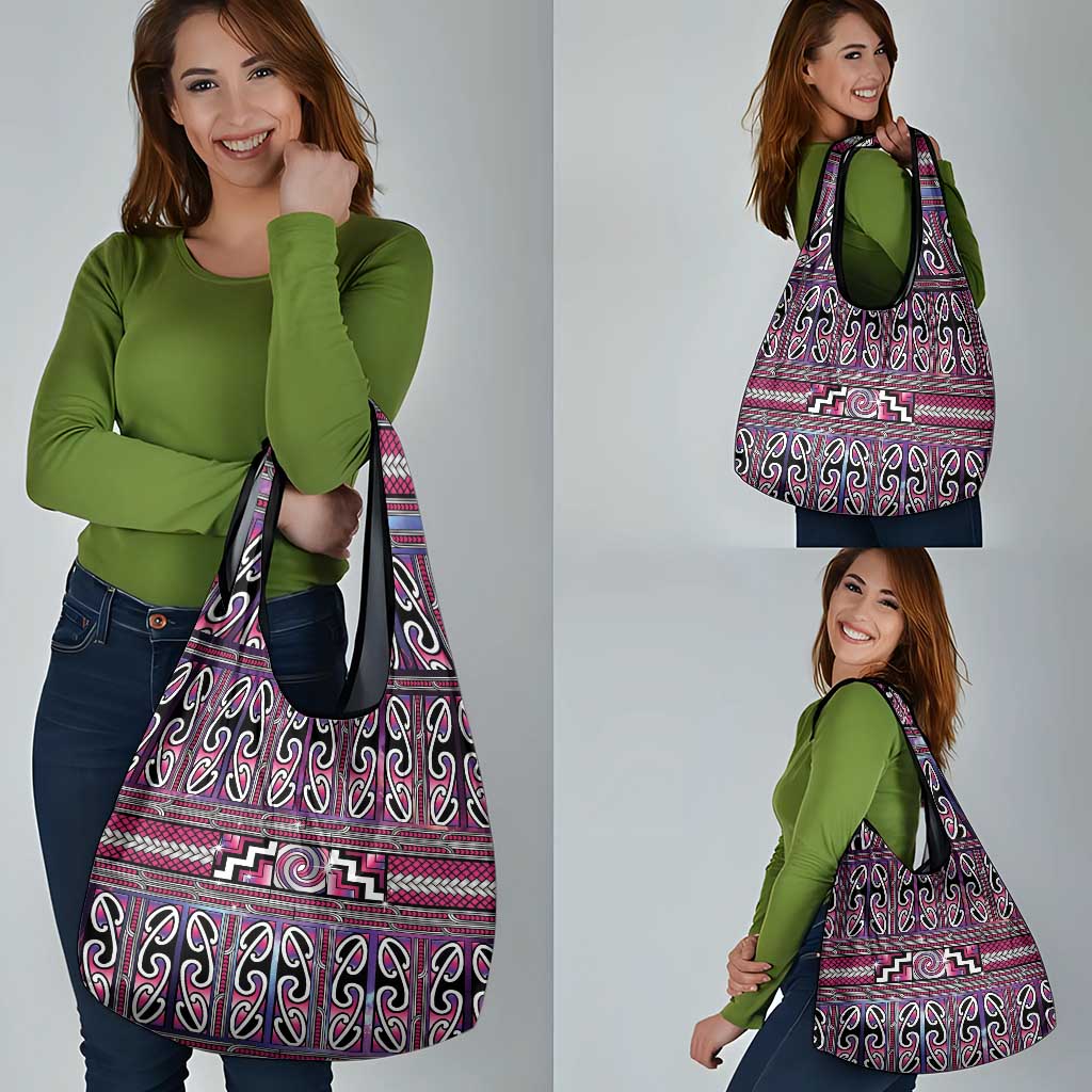 Maori Matariki Grocery Bag Pink Galaxy Aesthetic Koru Art LT01 - Polynesian Pride