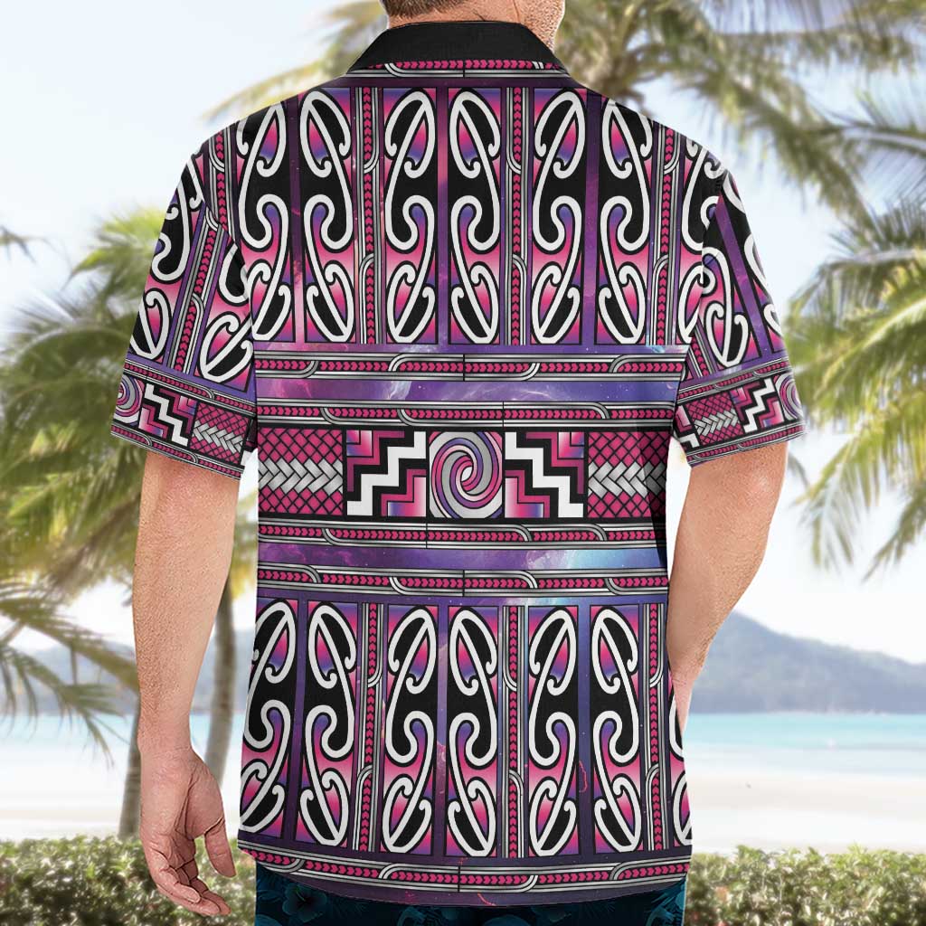 Maori Matariki Hawaiian Shirt Pink Galaxy Aesthetic Koru Art LT01 - Polynesian Pride