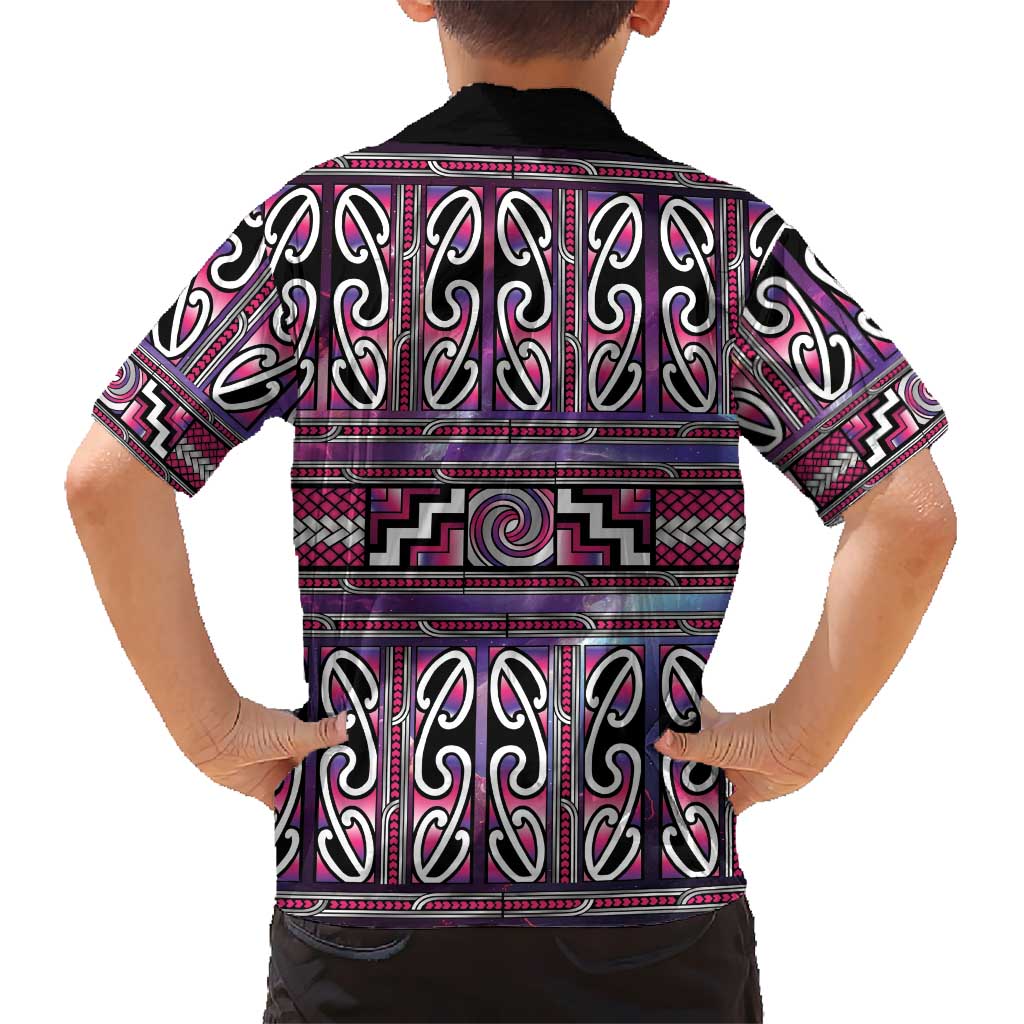 Maori Matariki Hawaiian Shirt Pink Galaxy Aesthetic Koru Art LT01 - Polynesian Pride