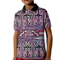 Maori Matariki Kid Polo Shirt Pink Galaxy Aesthetic Koru Art LT01 Kid Pink - Polynesian Pride
