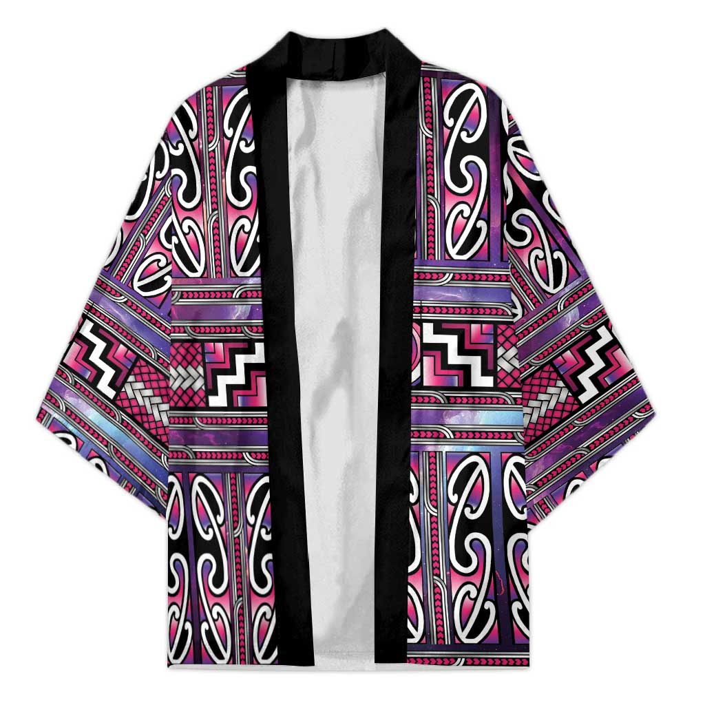 Maori Matariki Kimono Pink Galaxy Aesthetic Koru Art LT01 Unisex Pink - Polynesian Pride