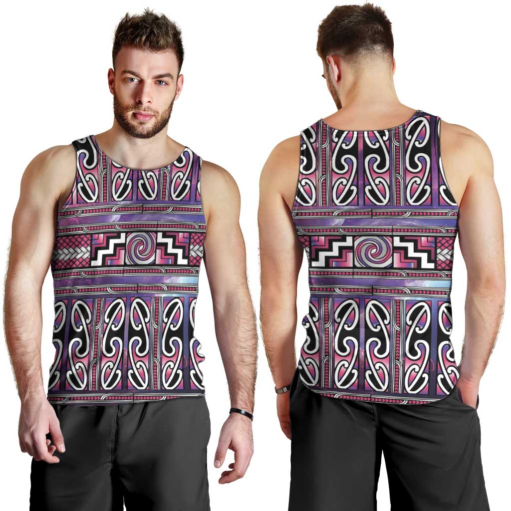 Maori Matariki Men Tank Top Pink Galaxy Aesthetic Koru Art LT01 - Polynesian Pride