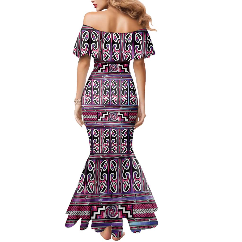 Maori Matariki Mermaid Dress Pink Galaxy Aesthetic Koru Art LT01 - Polynesian Pride
