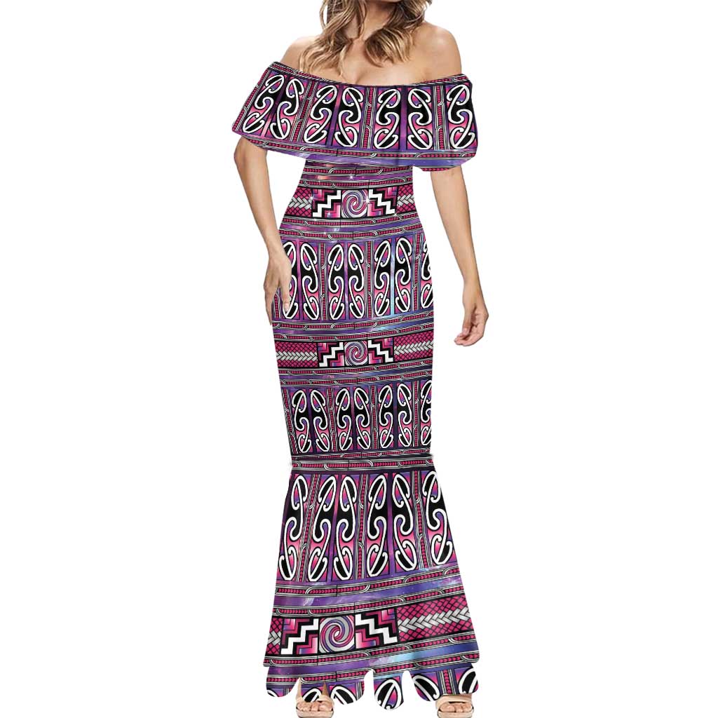 Maori Matariki Mermaid Dress Pink Galaxy Aesthetic Koru Art LT01 - Polynesian Pride