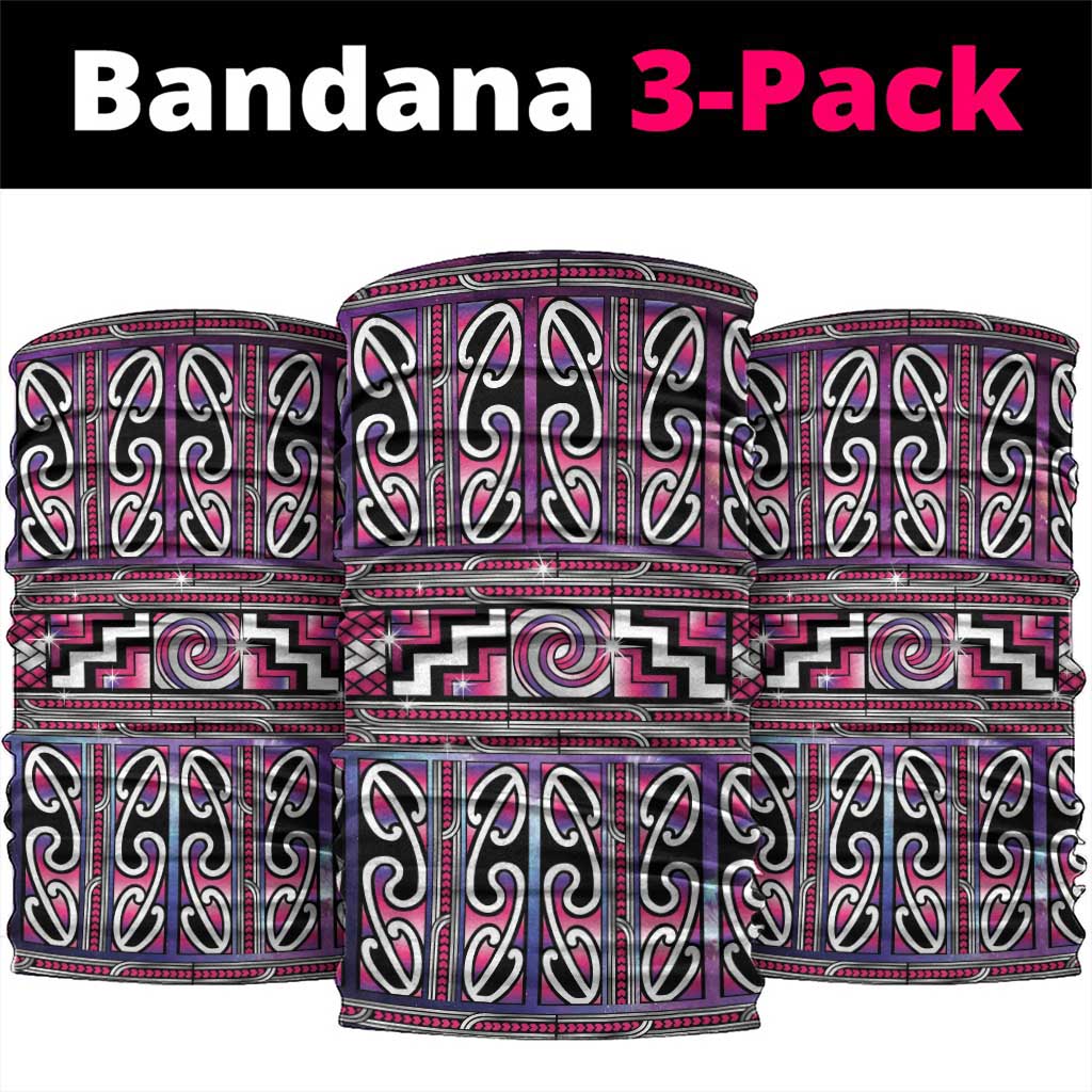 Maori Matariki Neck Gaiter Pink Galaxy Aesthetic Koru Art LT01 package One Size: 25*50cm Pink - Polynesian Pride