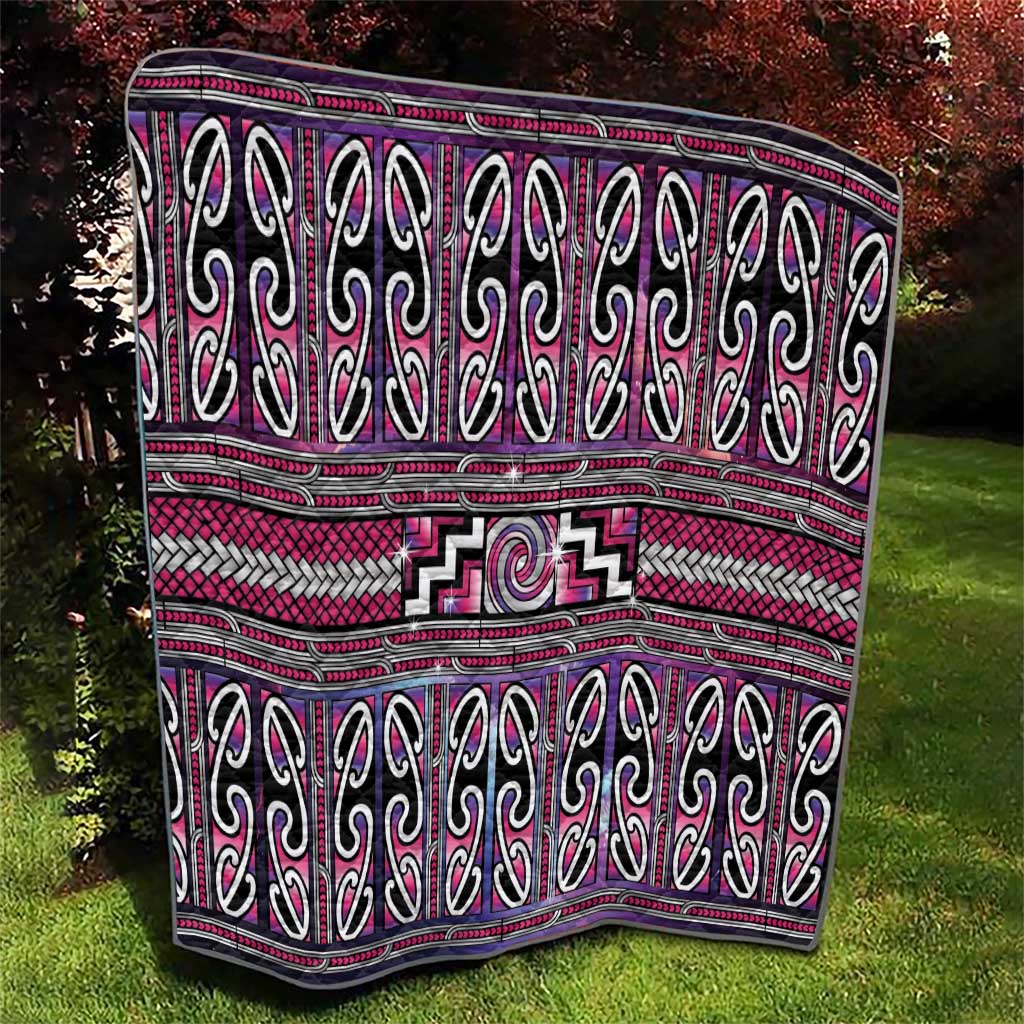 Maori Matariki Quilt Pink Galaxy Aesthetic Koru Art LT01 - Polynesian Pride