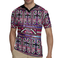 Maori Matariki Rugby Jersey Pink Galaxy Aesthetic Koru Art LT01 - Polynesian Pride