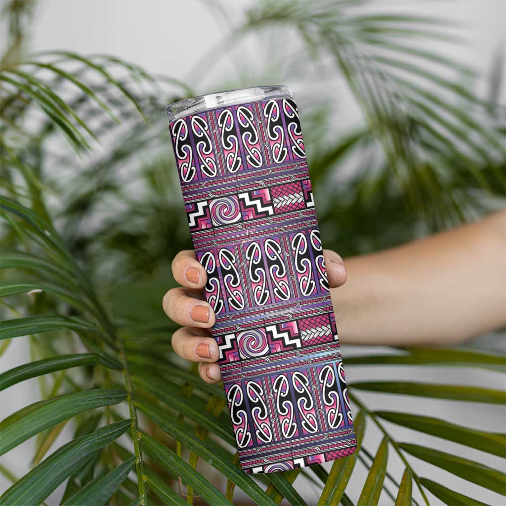 Maori Matariki Skinny Tumbler Pink Galaxy Aesthetic Koru Art LT01 - Polynesian Pride