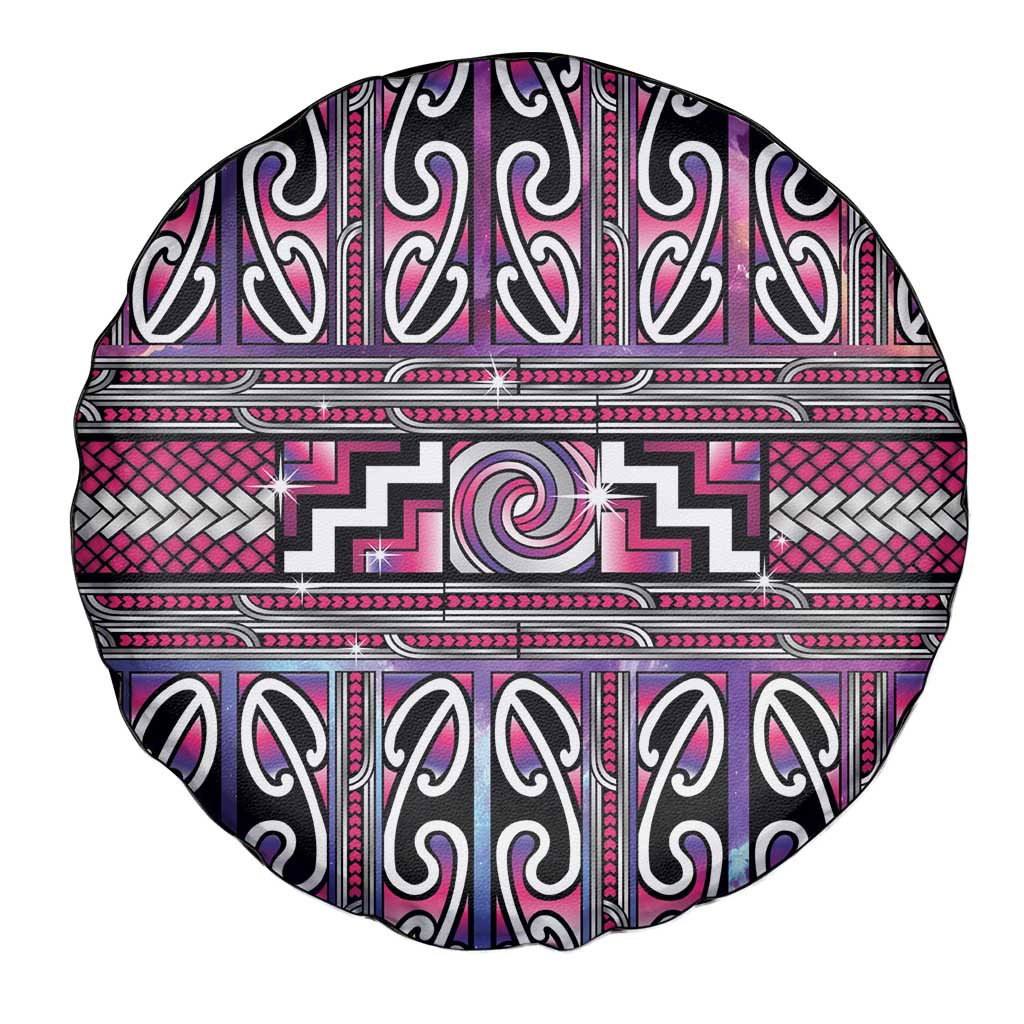 Maori Matariki Spare Tire Cover Pink Galaxy Aesthetic Koru Art LT01 - Polynesian Pride