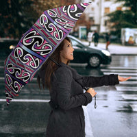Maori Matariki Umbrella Pink Galaxy Aesthetic Koru Art LT01 - Polynesian Pride