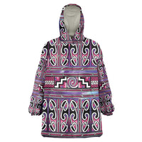 Maori Matariki Wearable Blanket Hoodie Pink Galaxy Aesthetic Koru Art LT01 One Size Pink - Polynesian Pride