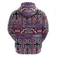 Maori Matariki Zip Hoodie Pink Galaxy Aesthetic Koru Art LT01 - Polynesian Pride