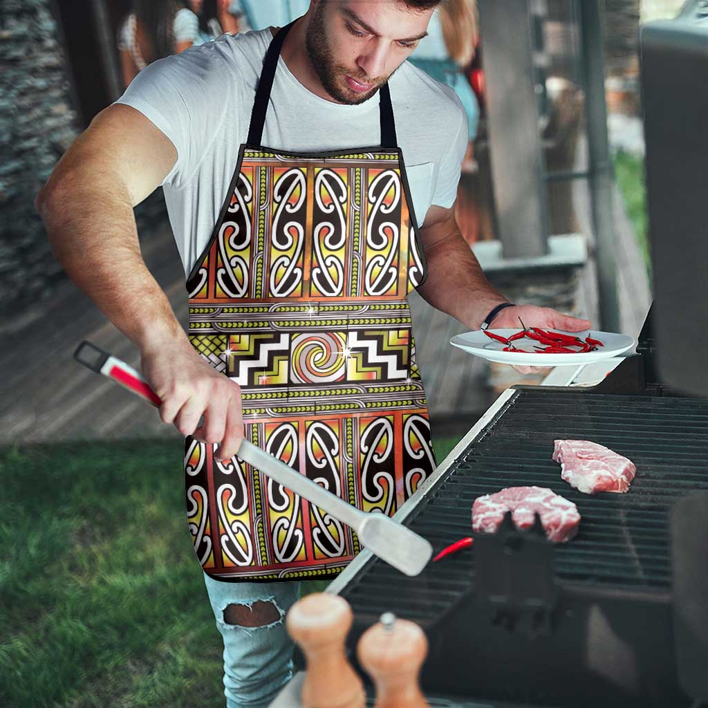 Maori Matariki Apron Yellow Galaxy Aesthetic Koru Art LT01 - Polynesian Pride