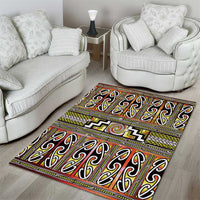 Maori Matariki Area Rug Yellow Galaxy Aesthetic Koru Art LT01 - Polynesian Pride