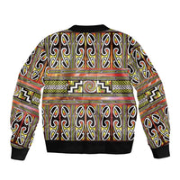Maori Matariki Bomber Jacket Yellow Galaxy Aesthetic Koru Art LT01 - Polynesian Pride