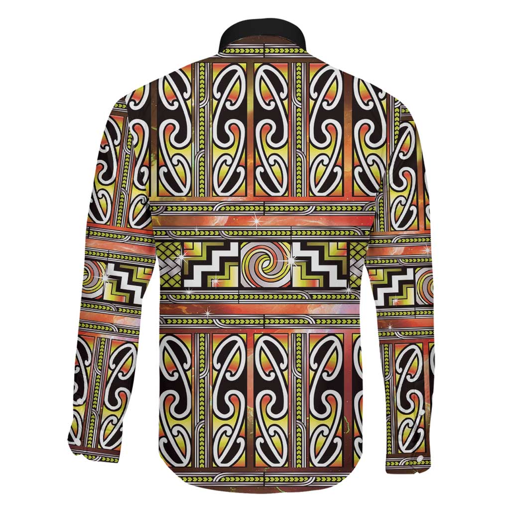 Maori Matariki Family Matching Short Sleeve Bodycon Dress and Hawaiian Shirt Yellow Galaxy Aesthetic Koru Art LT01 - Polynesian Pride