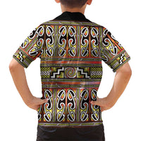 Maori Matariki Family Matching Summer Maxi Dress and Hawaiian Shirt Yellow Galaxy Aesthetic Koru Art LT01 - Polynesian Pride