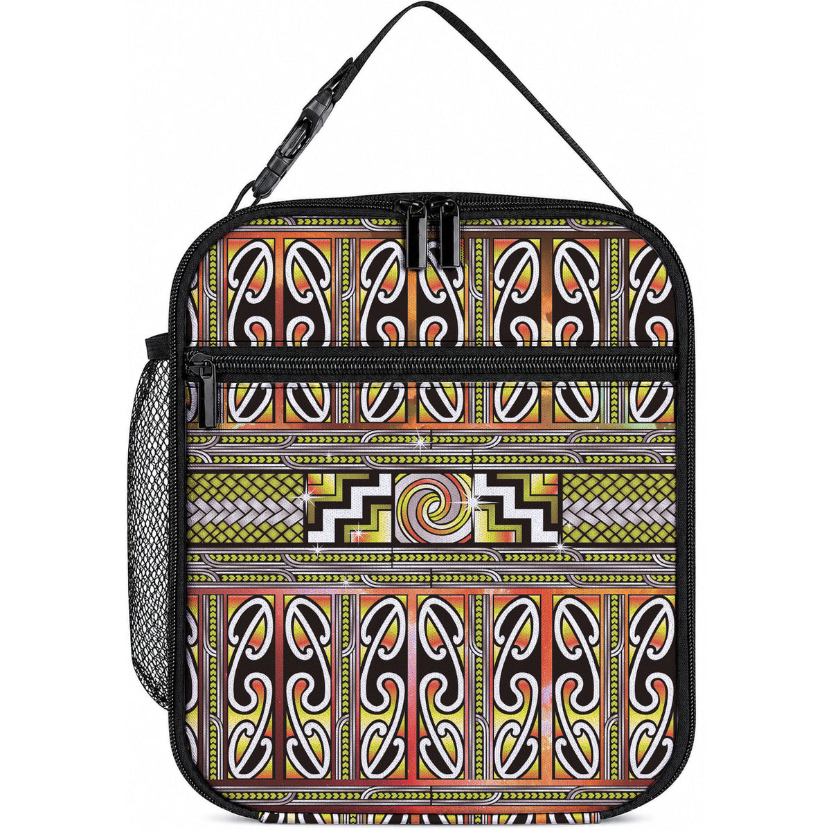Maori Matariki Lunch Bag Yellow Galaxy Aesthetic Koru Art
