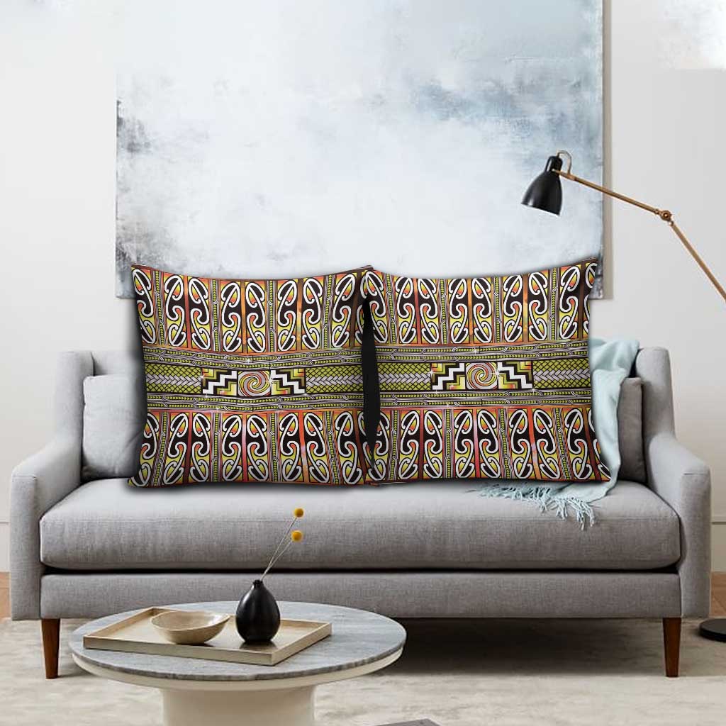 Maori Matariki Pillow Cover Yellow Galaxy Aesthetic Koru Art LT01 - Polynesian Pride