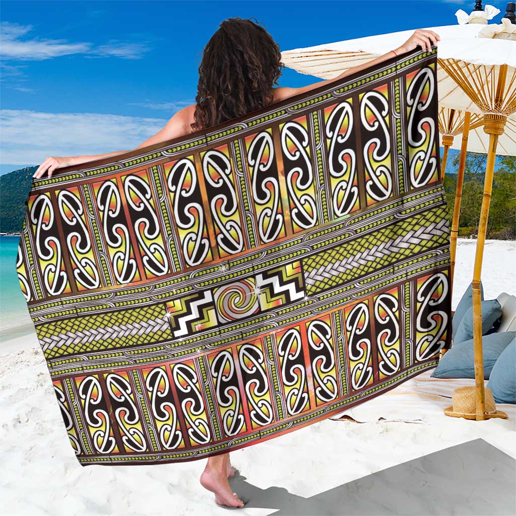 Maori Matariki Sarong Yellow Galaxy Aesthetic Koru Art LT01 One Size 44 x 66 inches Yellow - Polynesian Pride