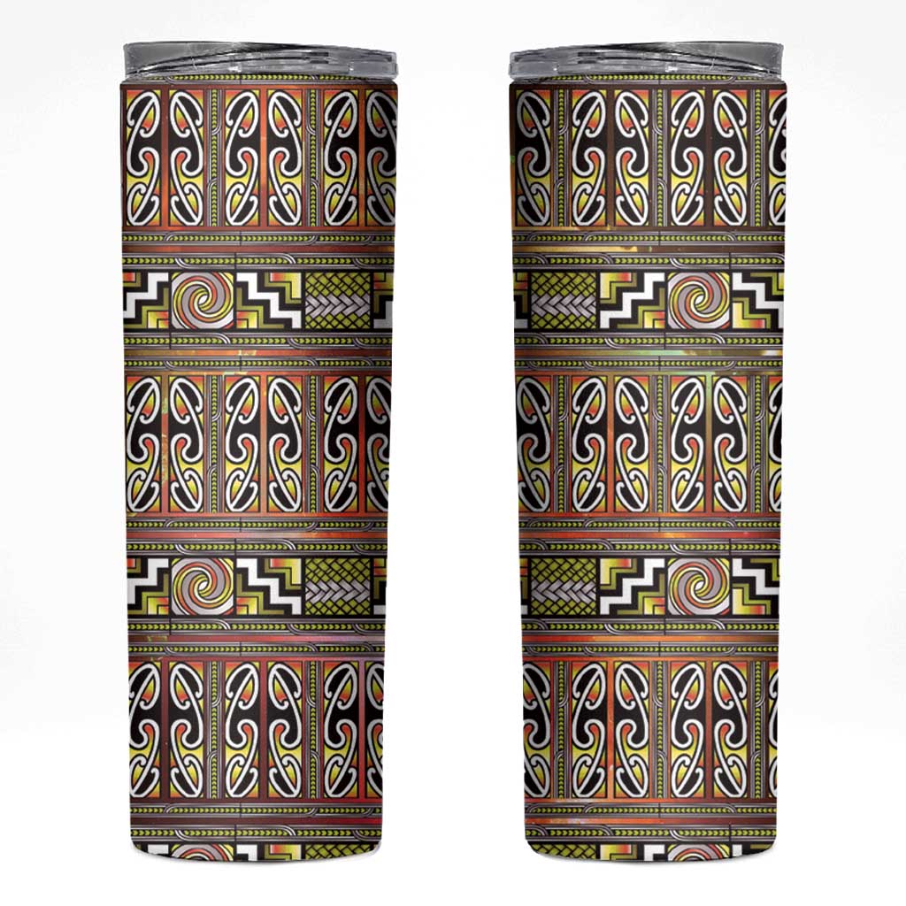 Maori Matariki Skinny Tumbler Yellow Galaxy Aesthetic Koru Art LT01 Yellow - Polynesian Pride