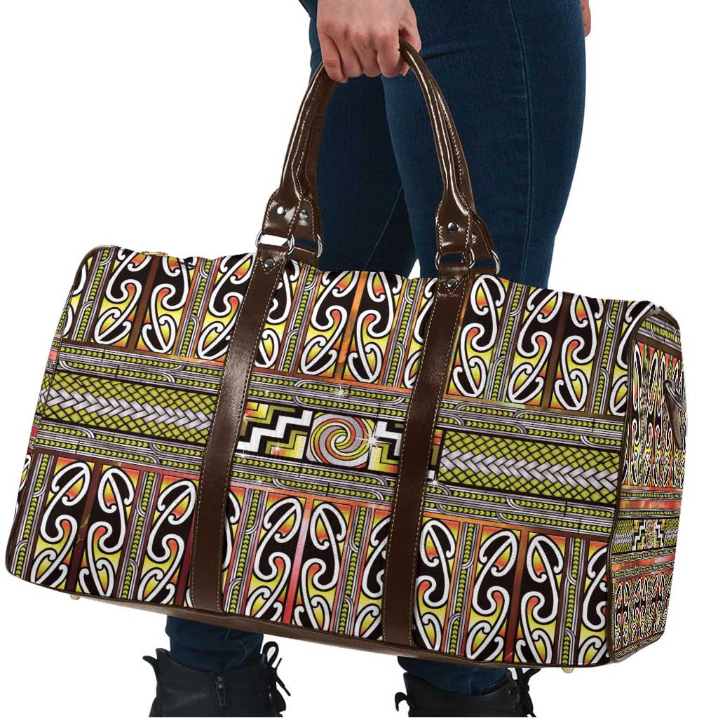 Maori Matariki Travel Bag Yellow Galaxy Aesthetic Koru Art LT01 - Polynesian Pride