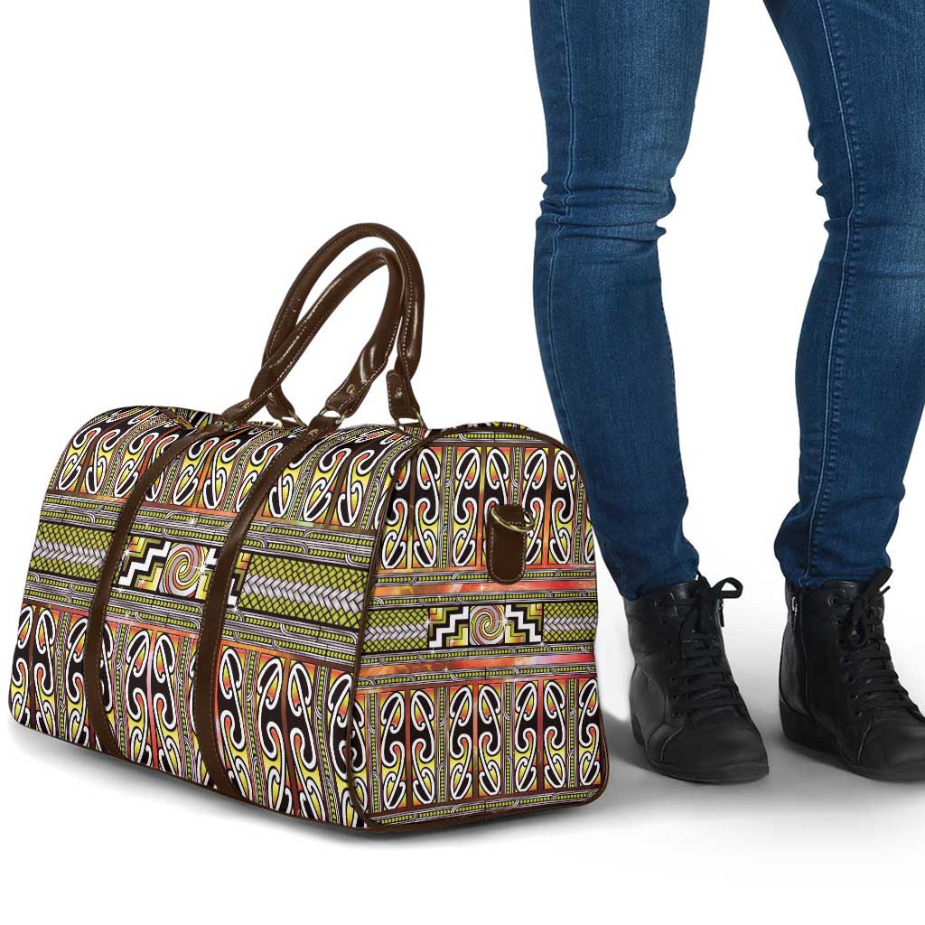 Maori Matariki Travel Bag Yellow Galaxy Aesthetic Koru Art LT01 - Polynesian Pride