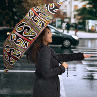 Maori Matariki Umbrella Yellow Galaxy Aesthetic Koru Art LT01 - Polynesian Pride
