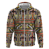 Maori Matariki Zip Hoodie Yellow Galaxy Aesthetic Koru Art LT01 Zip Hoodie Yellow - Polynesian Pride