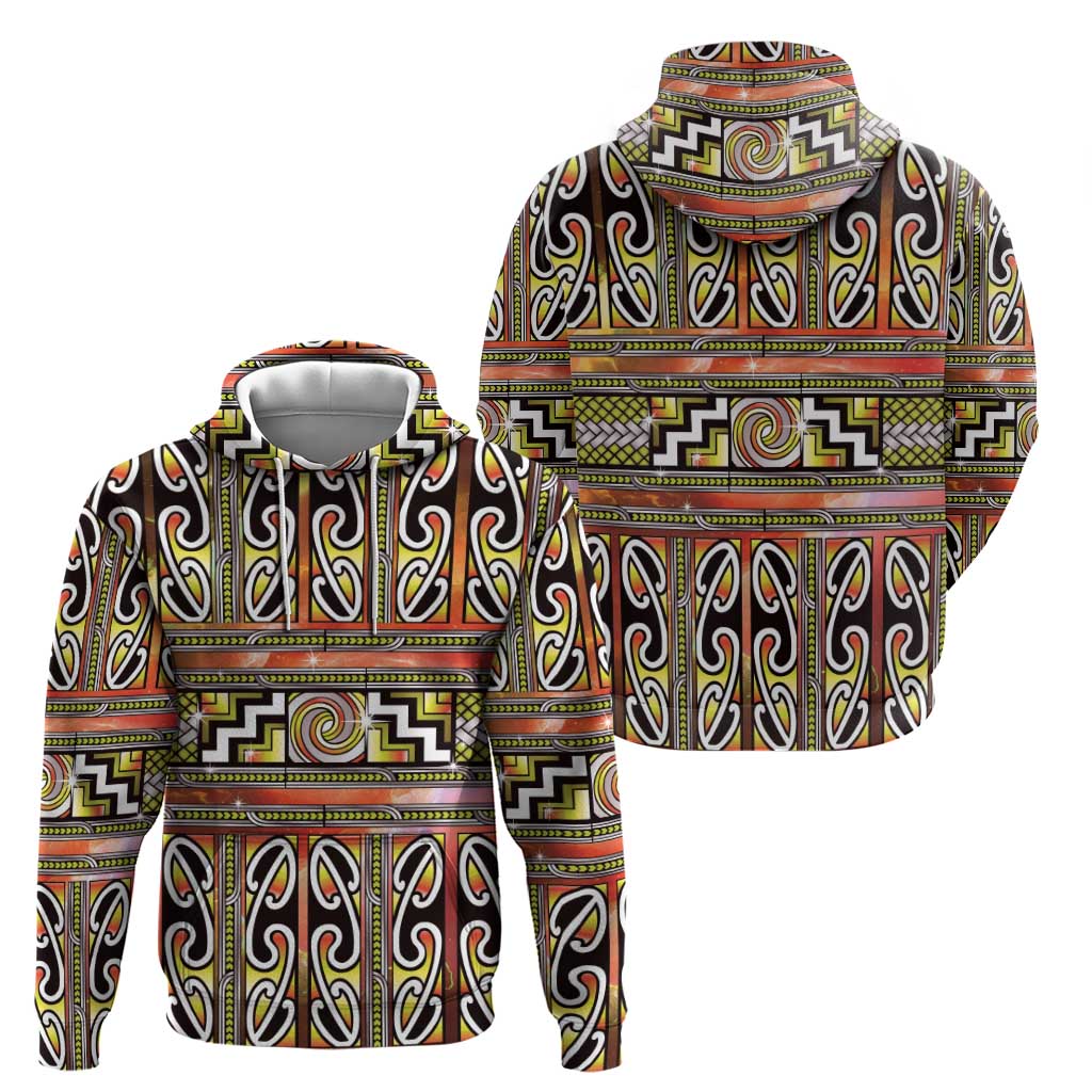 Maori Matariki Zip Hoodie Yellow Galaxy Aesthetic Koru Art LT01 - Polynesian Pride