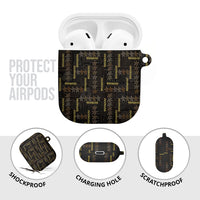 Hawaii Brown Plumeria Lei Black AirPods Case Frangipani Floral Heritage Art