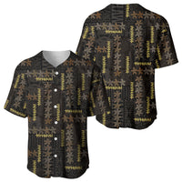Hawaii Brown Plumeria Lei Black Baseball Jersey Frangipani Floral Heritage Art