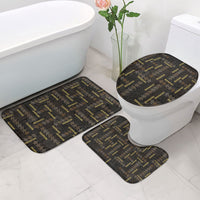 Hawaii Brown Plumeria Lei Black Bathroom Set Frangipani Floral Heritage Art