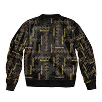 Hawaii Brown Plumeria Lei Black Bomber Jacket Frangipani Floral Heritage Art