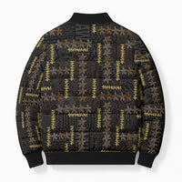 Hawaii Brown Plumeria Lei Black Bomber Puffer Jacket Frangipani Floral Heritage Art LT01 - Polynesian Pride