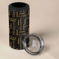 Hawaii Brown Plumeria Lei Black 4 in 1 Can Cooler Tumbler Frangipani Floral Heritage Art LT01 - Polynesian Pride