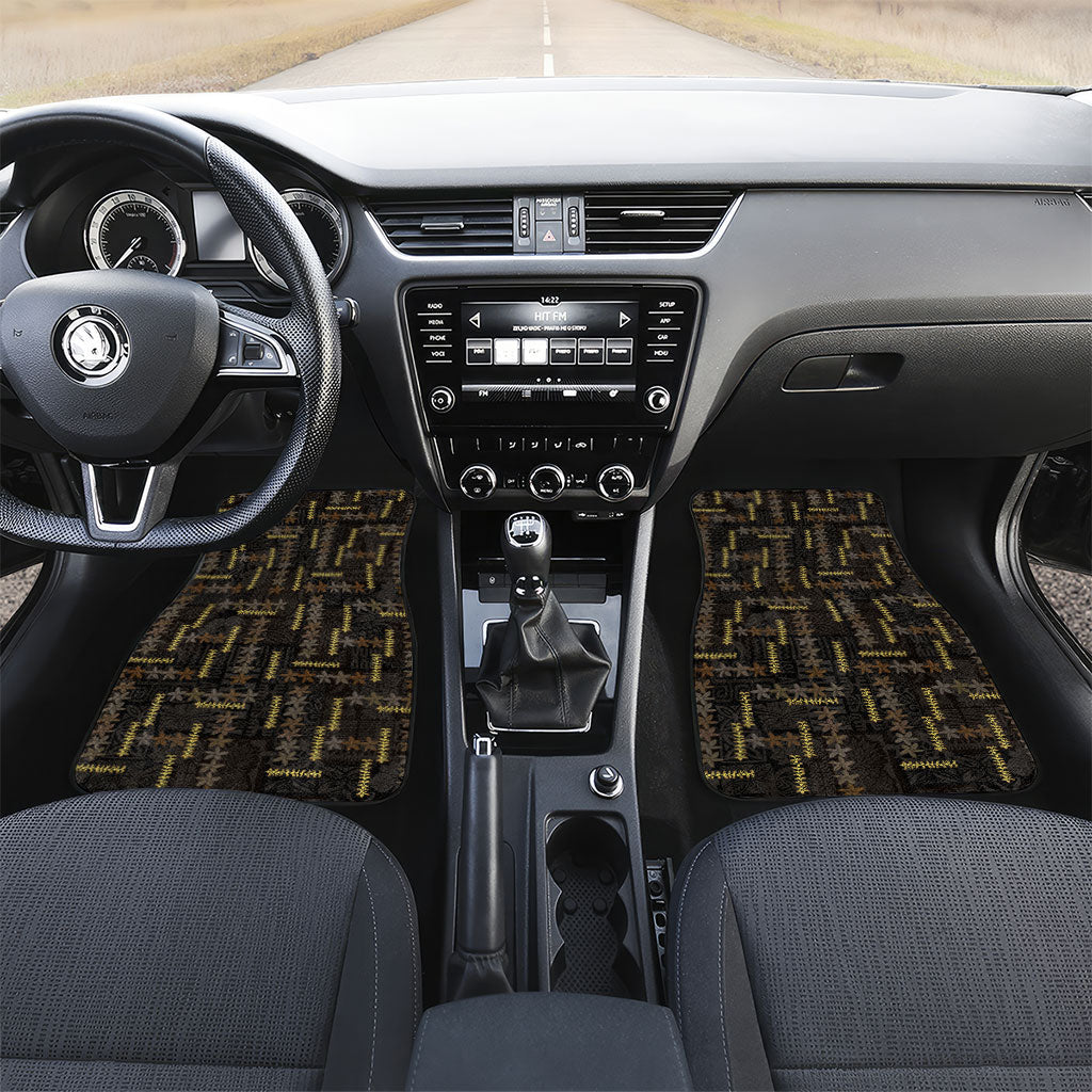 Hawaii Brown Plumeria Lei Black Car Mats Frangipani Floral Heritage Art