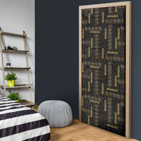 Hawaii Brown Plumeria Lei Black Door Cover Frangipani Floral Heritage Art LT01 - Polynesian Pride