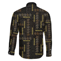 Hawaii Brown Plumeria Lei Black Family Matching Off Shoulder Short Dress and Hawaiian Shirt Frangipani Floral Heritage Art LT01 - Polynesian Pride