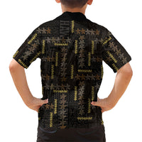 Hawaii Brown Plumeria Lei Black Family Matching Summer Maxi Dress and Hawaiian Shirt Frangipani Floral Heritage Art LT01 - Polynesian Pride