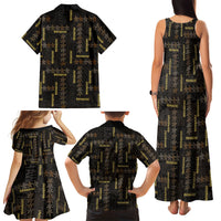 Hawaii Brown Plumeria Lei Black Family Matching Tank Maxi Dress and Hawaiian Shirt Frangipani Floral Heritage Art LT01 - Polynesian Pride
