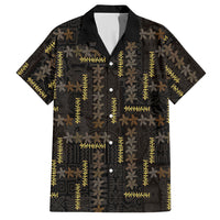 Hawaii Brown Plumeria Lei Black Hawaiian Shirt Frangipani Floral Heritage Art LT01 Black - Polynesian Pride