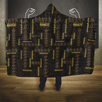 Hawaii Brown Plumeria Lei Black Hooded Blanket Frangipani Floral Heritage Art LT01 - Polynesian Pride