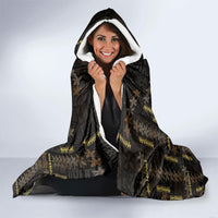 Hawaii Brown Plumeria Lei Black Hooded Blanket Frangipani Floral Heritage Art LT01 - Polynesian Pride